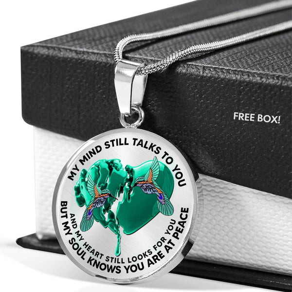 SP0109056 My Mind Still Talks To You Hummingbirds Broken Heart Luxury Necklace with Back Engraving
