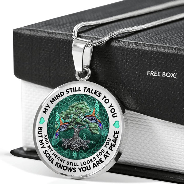 AG1308061 My Mind Still Talks To You Hummingbirds Tree Of Life  Luxury Necklace with Back Engraving