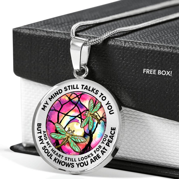 AG2108043 My Mind Still Talks To You Dragonflies Tie Dye Tree Of Life  Luxury Necklace with Back Engraving