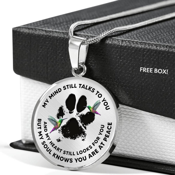 JL1707008 My Mind Green Hummingbirds Black Paw Luxury Necklace with Back Engraving