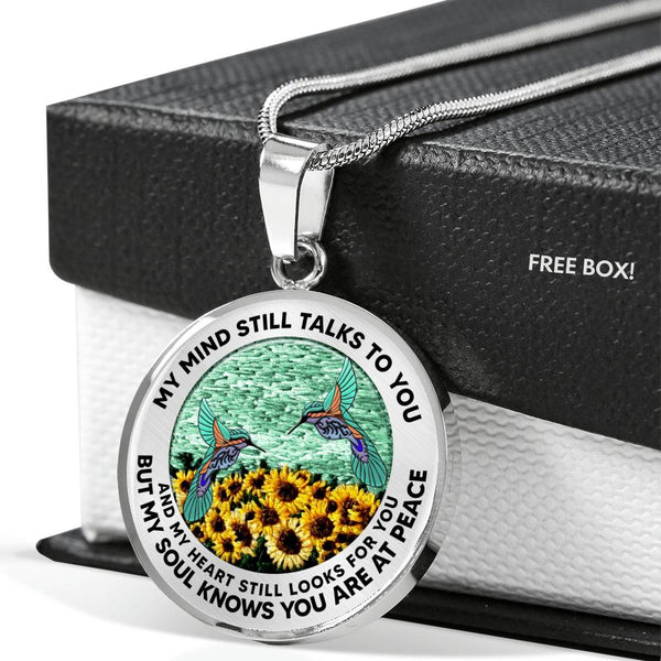 AG2508068 My Mind Still Talks To You Hummingbirds Flower Luxury Necklace with Back Engraving