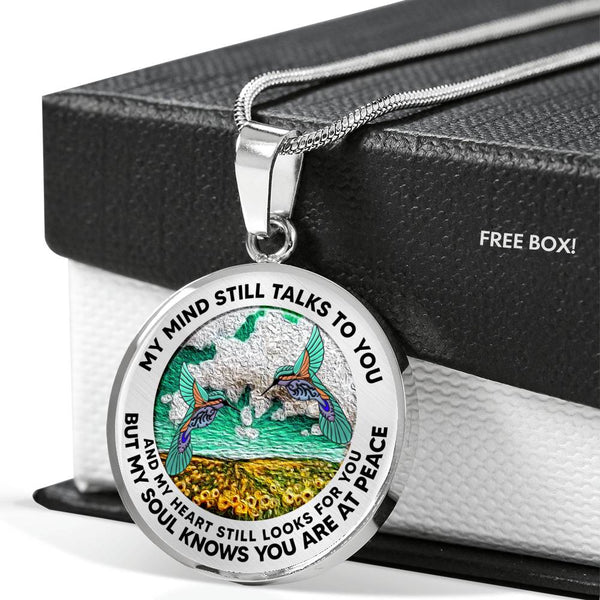 AG2508066 My Mind Still Talks To You Hummingbirds Flower Luxury Necklace with Back Engraving