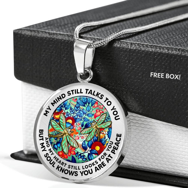 AG2408061 My Mind Still Talks To You Dragonflies Flower Luxury Necklace with Back Engraving