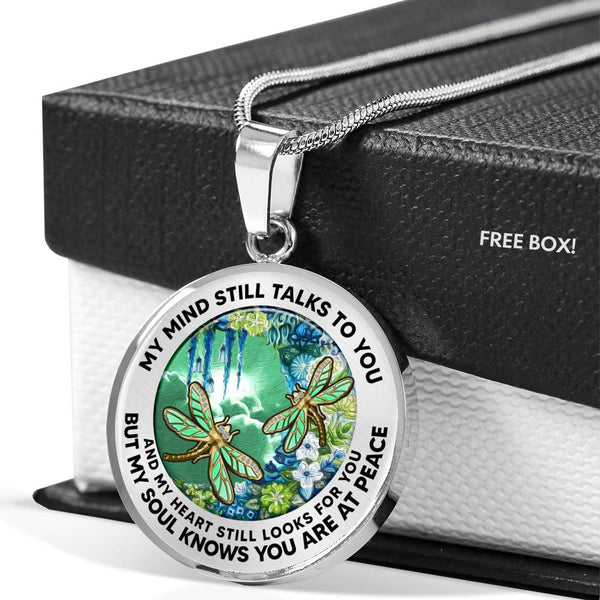 AG2408065 My Mind Still Talks To You Dragonflies Flower Luxury Necklace with Back Engraving