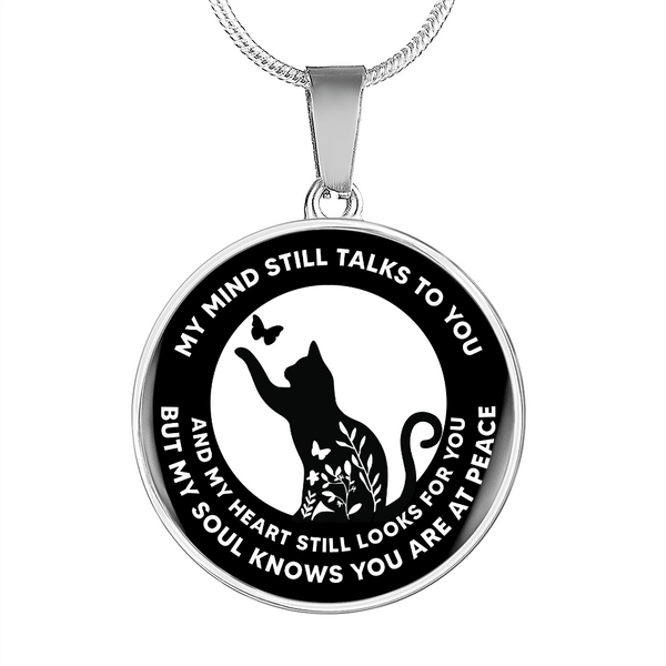 My Mind Still Talks To You Black Cat CNLVBC0007 Memorial Necklace