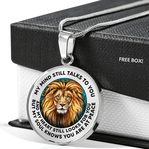 KT310707 My Mind Still Talks To You Father Lion Luxury Necklace with Back Engraving
