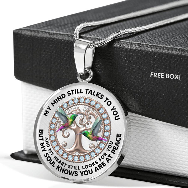 JL2407138 My Mind Still Talks To You Green Hummingbirds And Rose Gold Family Tree Of Life Luxury Necklace with Back Engraving