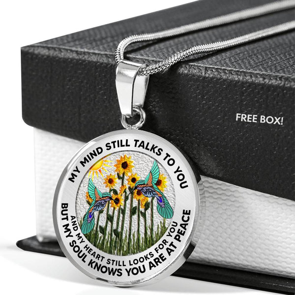 AG2508062 My Mind Still Talks To You Hummingbirds Flower Luxury Necklace with Back Engraving