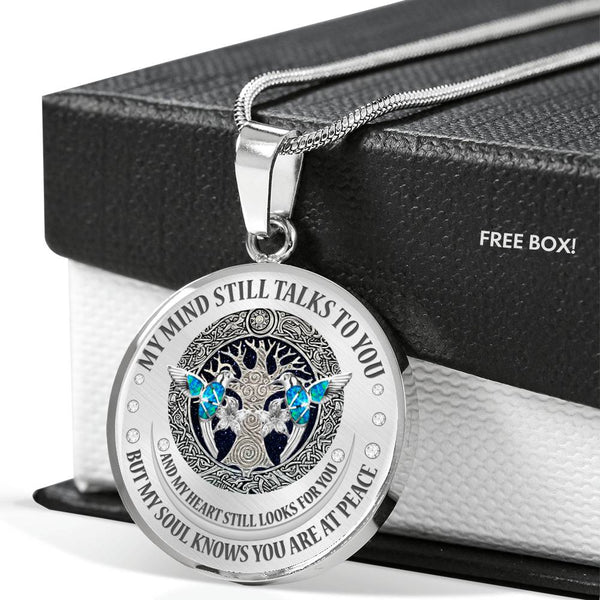 My Mind Still Talks To You Hummingbirds Celtic Tree Of Life SP1909071 Luxury Necklace with Back Engraving