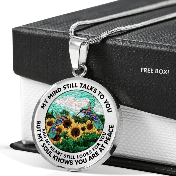 AG2508067 My Mind Still Talks To You Hummingbirds Flower Luxury Necklace with Back Engraving