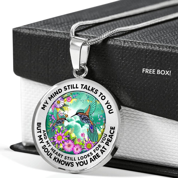 AG2408073 My Mind Still Talks To You Hummingbirds Flower Luxury Necklace with Back Engraving