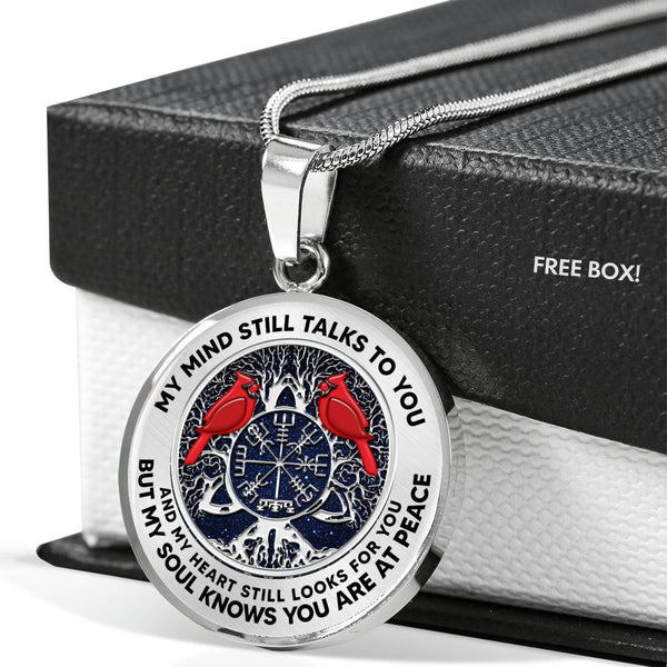 AG1208026 My Mind Still Talks To You Red Cardinals Silver Celtic Tree Of Life Luxury Necklace with Back Engraving