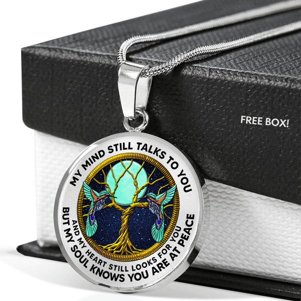 AG0608142 My Mind Still Talks To You Hummingbirds Gold Moon Tree Of Life And Galaxy Luxury Necklace with Back Engraving