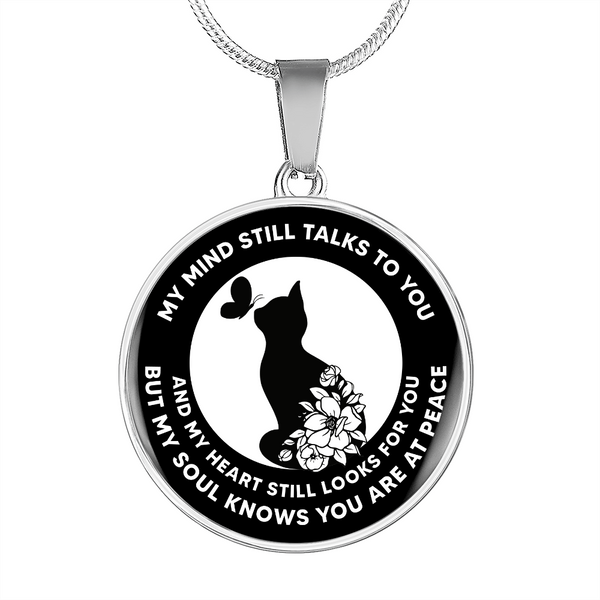 My Mind Still Talks To You Black Cat CNLVBC0009 Memorial Necklace