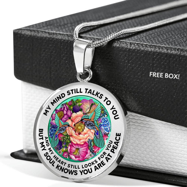 AG2408071 My Mind Still Talks To You Hummingbirds Flower Luxury Necklace with Back Engraving