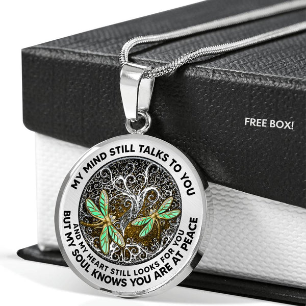 AG2208073 My Mind Still Talks To You Dragonflies Silver Tree Of Life Luxury Necklace with Back Engraving