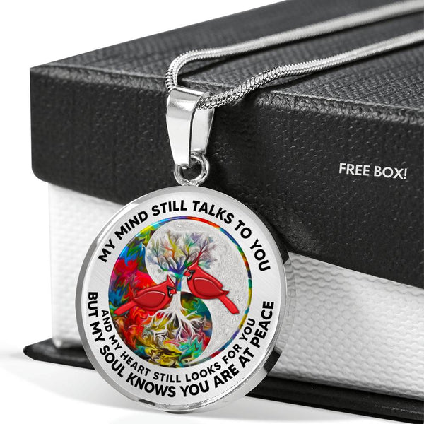 AG2108035 My Mind Still Talks To You Red Cardinals Yin Yang Tree Of Life  Luxury Necklace with Back Engraving