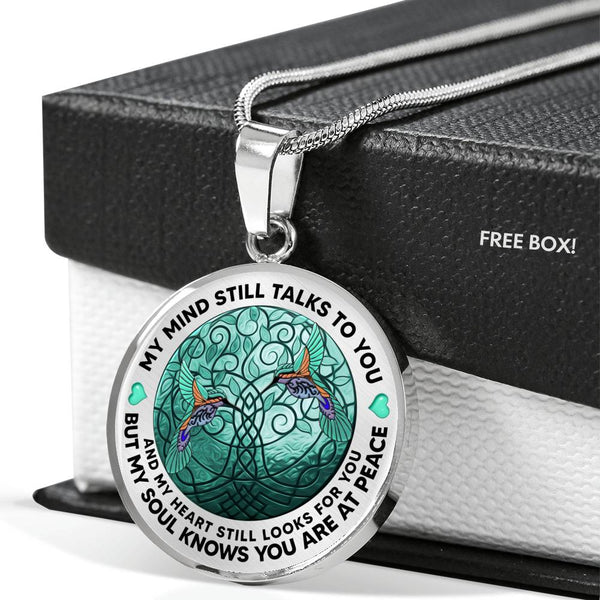 AG1308062 My Mind Still Talks To You Hummingbirds Tree Of Life  Luxury Necklace with Back Engraving