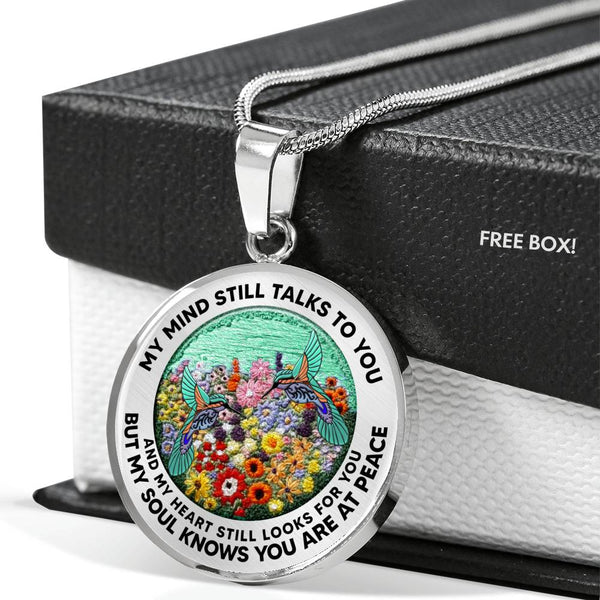 AG2508065 My Mind Still Talks To You Hummingbirds Flower Luxury Necklace with Back Engraving