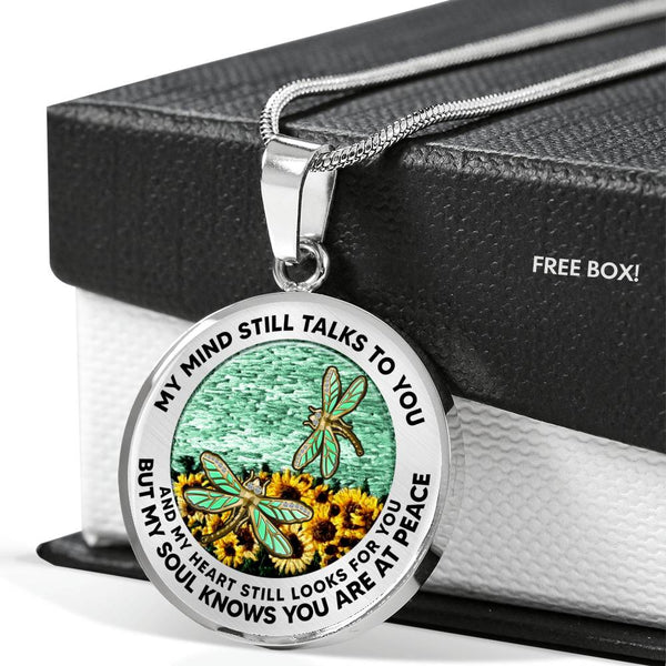 AG2508052 My Mind Still Talks To You Dragonflies Flower Luxury Necklace with Back Engraving