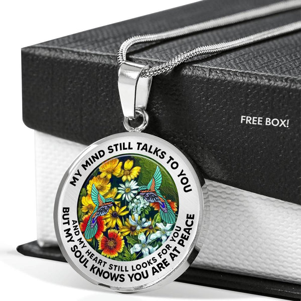 AG2908088 My Mind Still Talks To You Hummingbirds Flower Luxury Necklace with Back Engraving