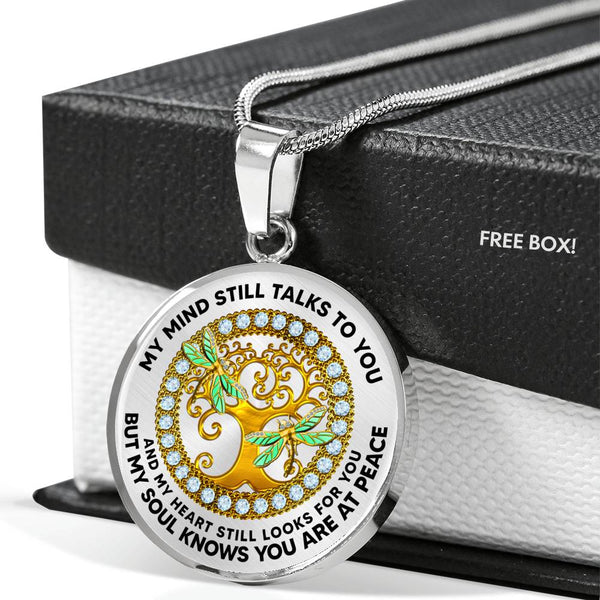 JL2407093 My Mind Still Talks To You Gold Dragonflies And Golden Tree Of Life Luxury Necklace with Back Engraving