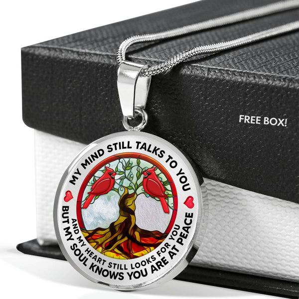 AG1308040 My Mind Still Talks To You Red Cardinals Tree Of Life  Luxury Necklace with Back Engraving