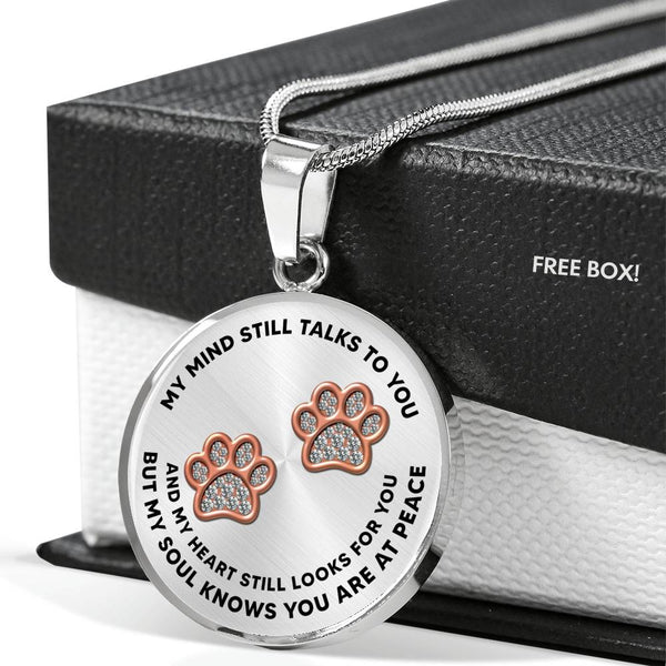 JL1507009 My Mind Rose Gold Paw Luxury Necklace with Back Engraving