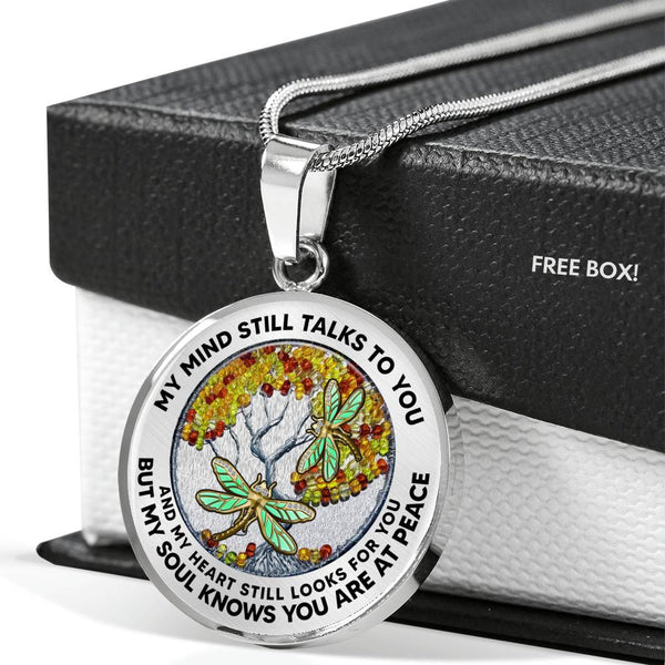 AG2108041 My Mind Still Talks To You Dragonflies Tree Of Life  Luxury Necklace with Back Engraving