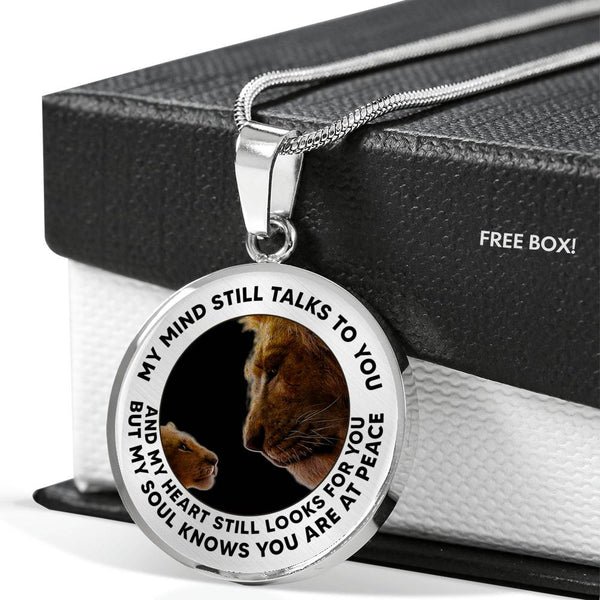 KT310704 My Mind Still Talks To You Lion Father and Son Luxury Necklace with Back Engraving