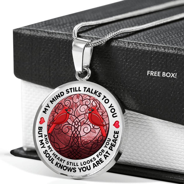 AG1308043 My Mind Still Talks To You Red Cardinals Tree Of Life  Luxury Necklace with Back Engraving