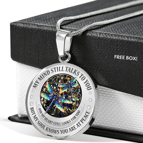 My Mind Still Talks To You Blue Dragonflies Titan Tree Of Life SP1909052 Luxury Necklace with Back Engraving