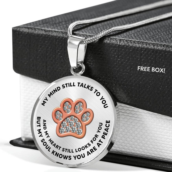 JL1507010 My Mind Rose Gold One Paw Luxury Necklace with Back Engraving
