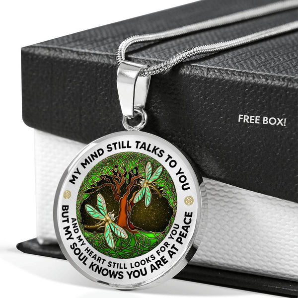 AG1508030 My Mind Still Talks To You Dragonflies Tree Of Life  Luxury Necklace with Back Engraving