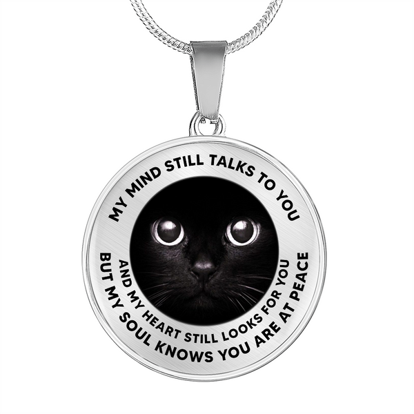 My Mind Still Talks To You Black Cat CNLVBC0001 Memorial Necklace