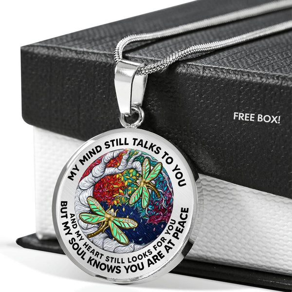 AG2008049 My Mind Still Talks To You Dragonflies Tree Of Life  Luxury Necklace with Back Engraving
