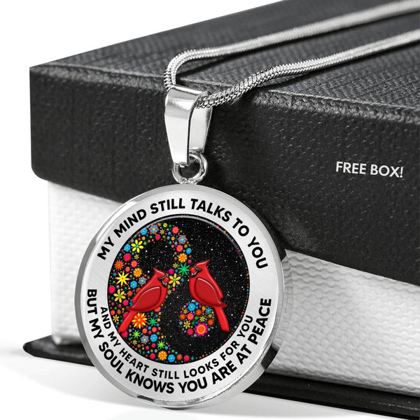 AG2408051 My Mind Still Talks To You Red Cardinals Yin Yang Flower Luxury Necklace with Back Engraving