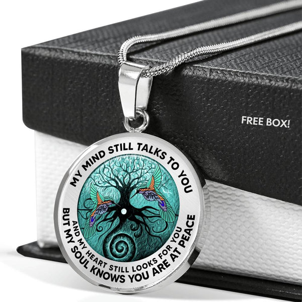 AG2108053 My Mind Still Talks To You Hummingbirds Tree Of Life  Luxury Necklace with Back Engraving