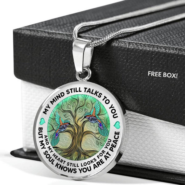 AG1308063 My Mind Still Talks To You Hummingbirds Tree Of Life  Luxury Necklace with Back Engraving