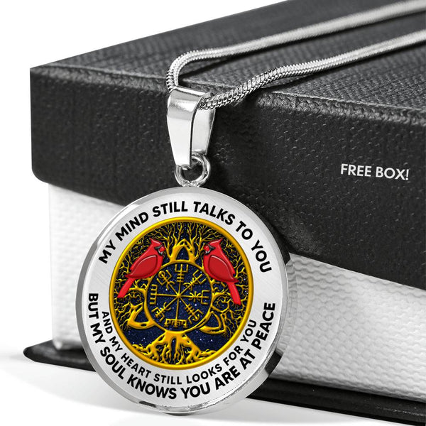 AG1208029 My Mind Still Talks To You Red Cardinals Gold Celtic Tree Of Life Luxury Necklace with Back Engraving