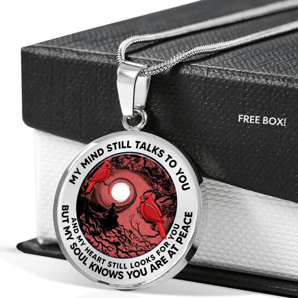 AG2208052 My Mind Still Talks To You Red Cradinals Tree Of Life Meditation Luxury Necklace with Back Engraving