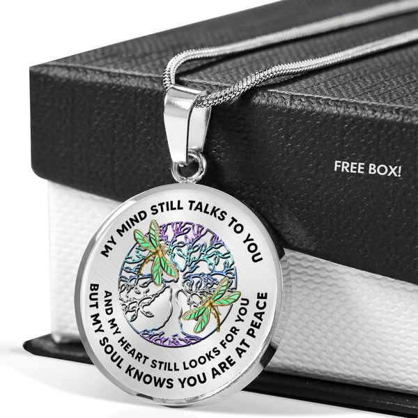 JL1407038 My Mind Still Talks To You Golden Dragonflies TitanTree Of Life Luxury Necklace with Back Engraving