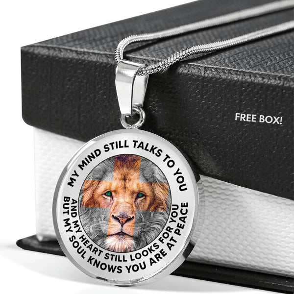 KT310709 My Mind Still Talks To You Father Lion Luxury Necklace with Back Engraving