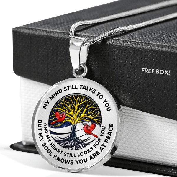 JL1407016 My Mind Still Talks To You Red Cardinal Yin Yang Tree Of Life Luxury Necklace with Back Engraving