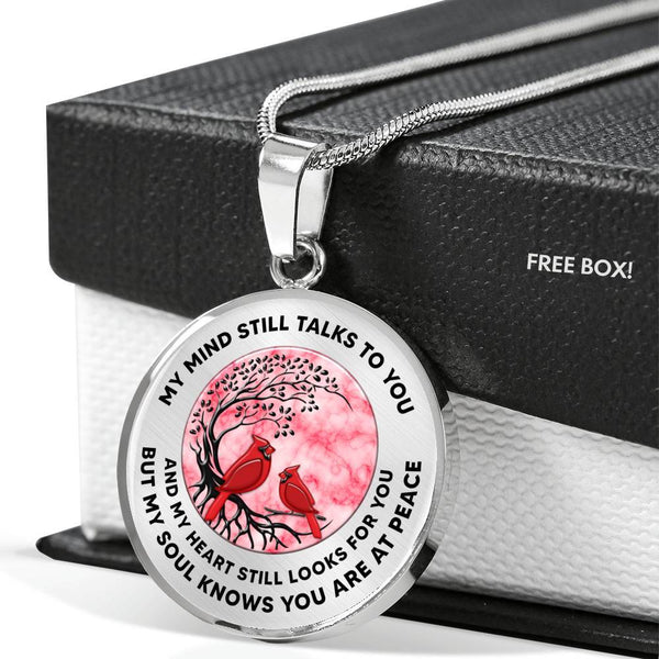 My Mind Still Talks To You Bird Pink Tree Of Life PT0003 Luxury Necklace with Back Engraving