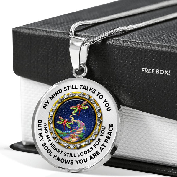 JL1407011 My Mind Still Talks To You Red Dragonflies Stairway To Heaven Luxury Necklace with Back Engraving