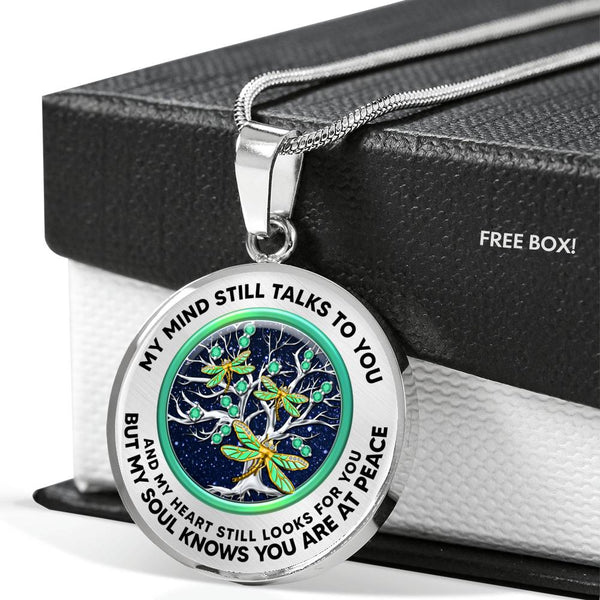 JL230706 My Mind Golden Dragonflies New Family Tree Of Life And Galaxy Luxury Necklace with Back Engraving