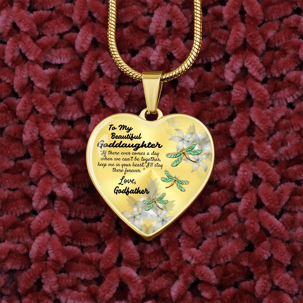 To My Beautiful Goddaughter Heart Necklace Birthday Gift, Christmas Gift From Godfather