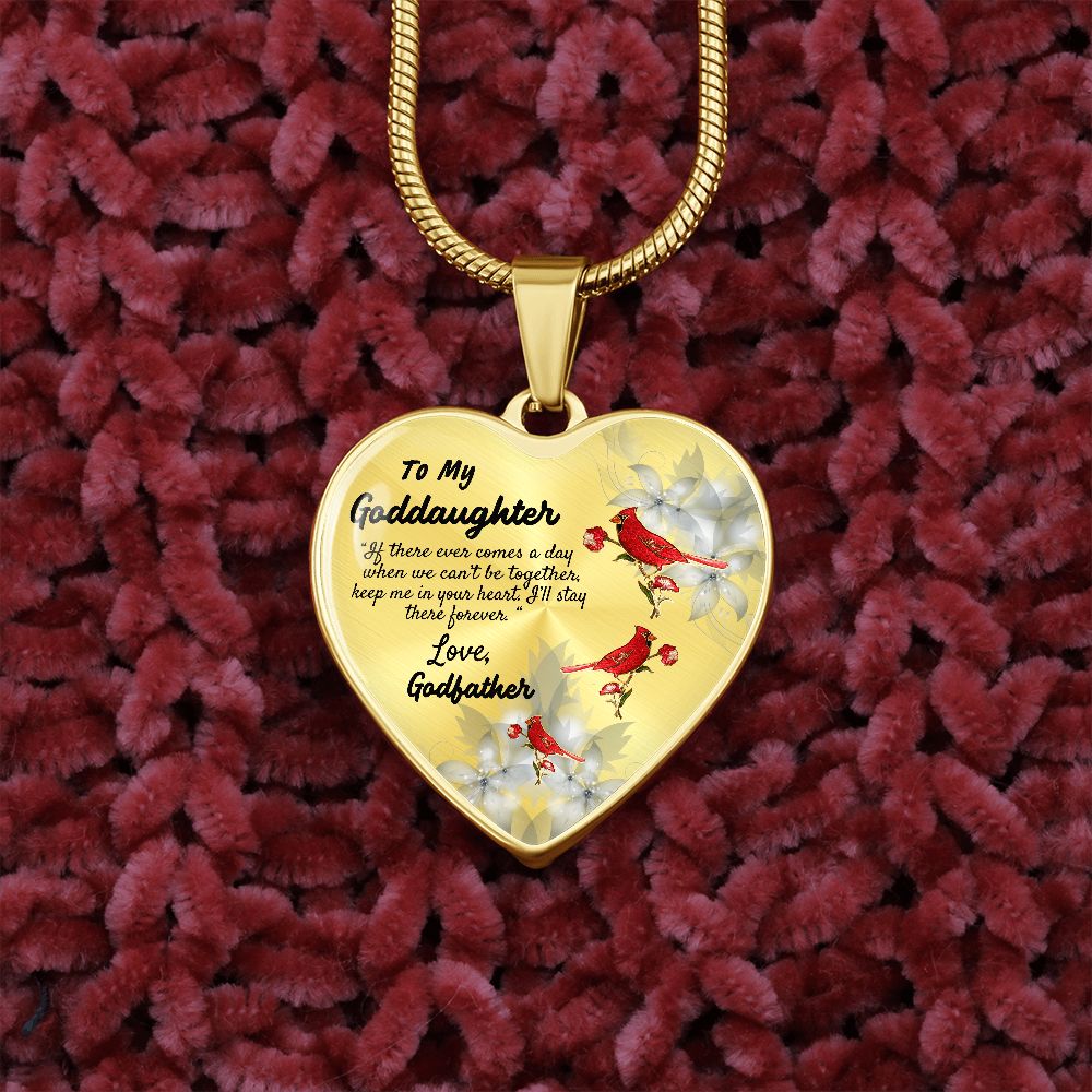 To My Goddaughter Heart Necklace Birthday Gift, Christmas Gift From Godfather