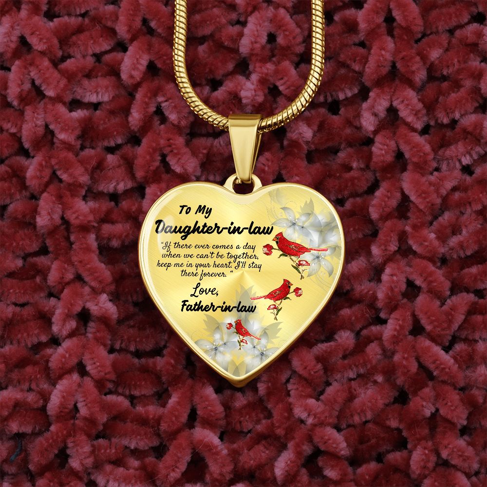 To My Daughter-in-law Heart Necklace Birthday Gift, Christmas Gift From Father-in-law